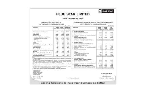 Thumbnail Blue Star
 Quarterly Report 2003-q1