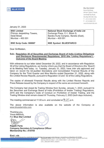 Thumbnail Blue Star
 Quarterly Report 2022-q3