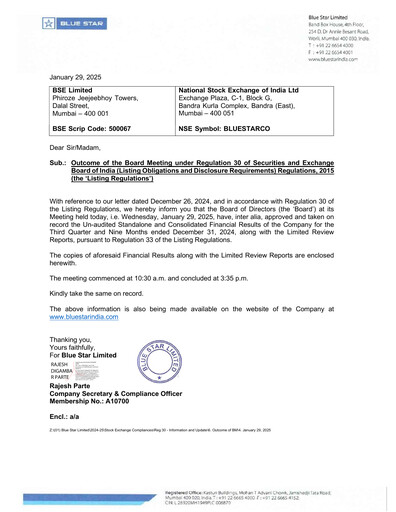 Thumbnail Blue Star
 Quarterly Report 2024-q3