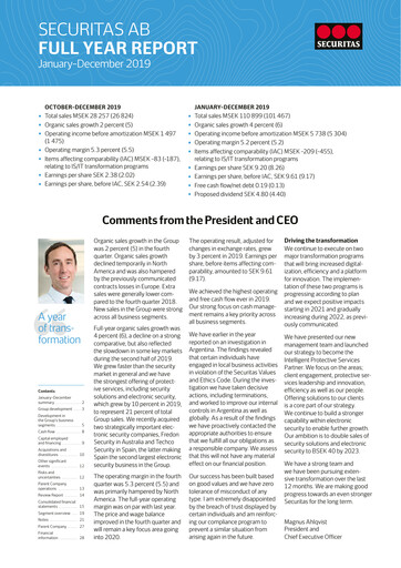 Thumbnail Securitas AB Financial Report 2019