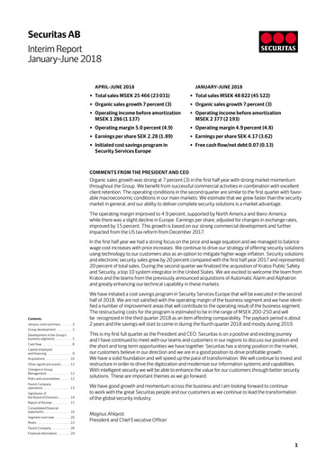 Thumbnail Securitas AB Half-year Report 2018-h1