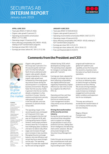 Thumbnail Securitas AB Half-year Report 2019-h1