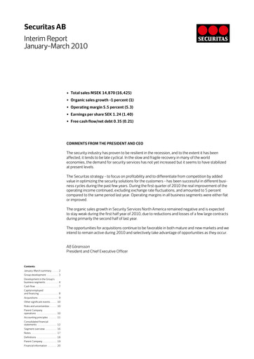 Thumbnail Securitas AB Quarterly Report 2010-q1