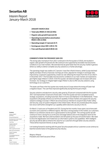 Thumbnail Securitas AB Quarterly Report 2018-q1