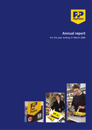 Thumbnail PayPoint Annual Report 2006