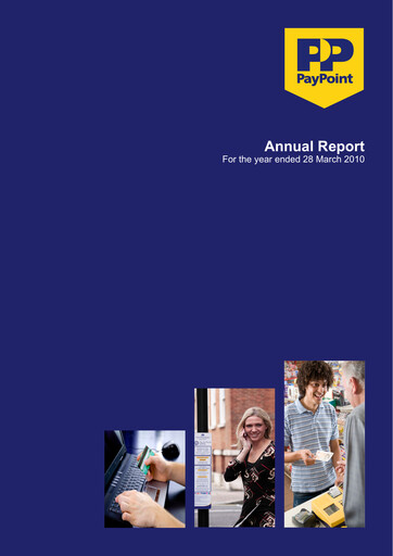 Thumbnail PayPoint Annual Report 2010