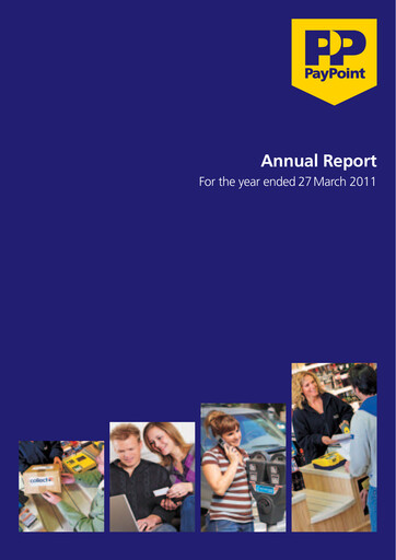 Thumbnail PayPoint Annual Report 2011