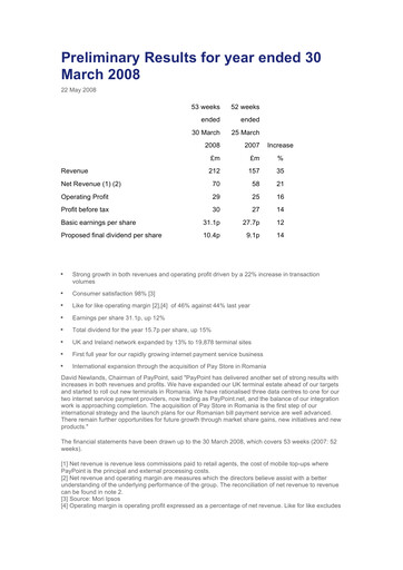 Thumbnail PayPoint Financial Report 2008
