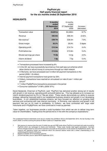 Thumbnail PayPoint Half-year Report 2010-h1