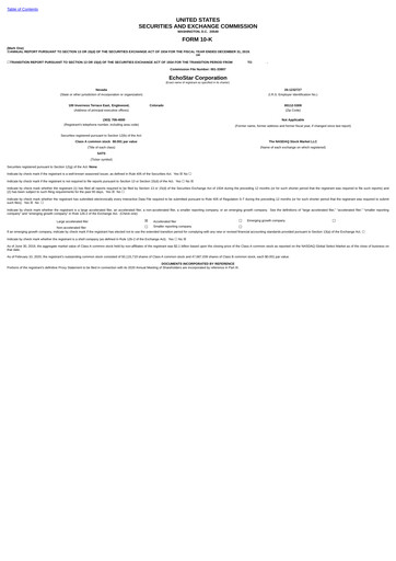 Thumbnail EchoStar Financial Report 2019