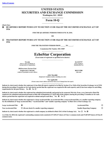 Thumbnail EchoStar Quarterly Report 2010-q2