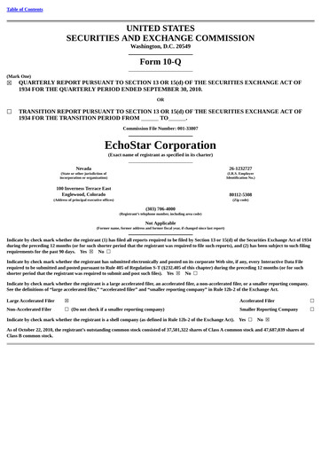 Thumbnail EchoStar Quarterly Report 2010-q3