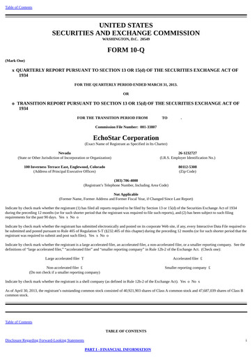 Thumbnail EchoStar Quarterly Report 2013-q1