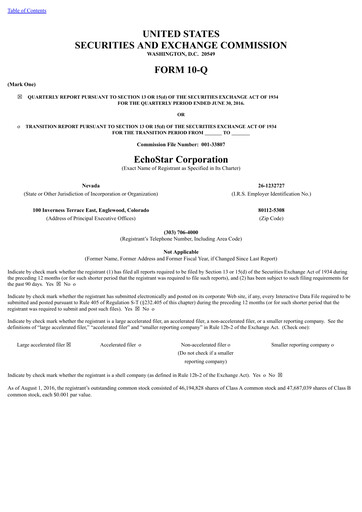 Thumbnail EchoStar Quarterly Report 2016-q2