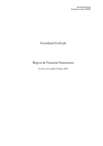 Thumbnail Greatland Gold Annual Report fy2021