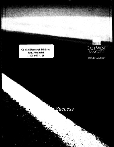 Thumbnail East West Bancorp
 Annual Report 2003