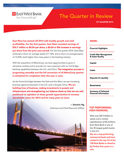 Thumbnail East West Bancorp
 Quarterly Report 2014-q1