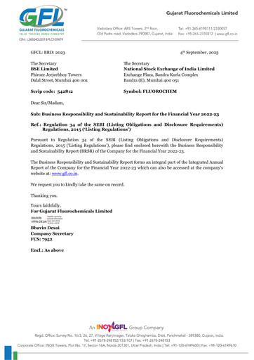 Thumbnail Gujarat Fluorochemicals ESG Report 2022-2023
