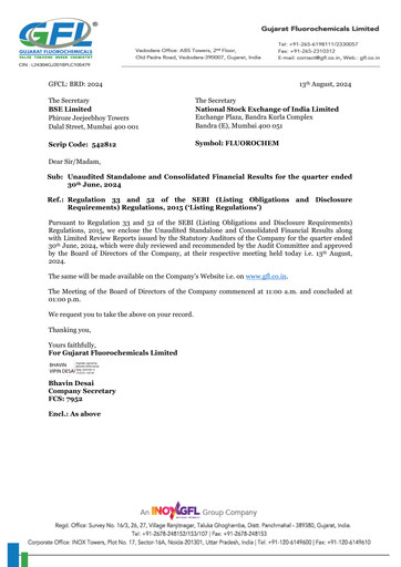 Thumbnail Gujarat Fluorochemicals Quarterly Report 2024-q1