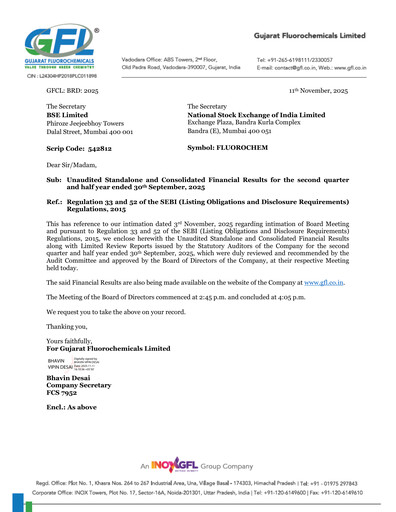 Thumbnail Gujarat Fluorochemicals Quarterly Report 2025-q2