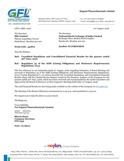 Thumbnail Gujarat Fluorochemicals Quarterly Report 2026-q1