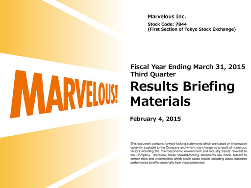 Thumbnail Marvelous Quarterly Report 2015-q3