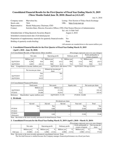 Thumbnail Marvelous Quarterly Report 2018-q1