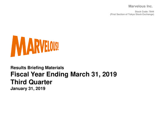 Thumbnail Marvelous Quarterly Report 2019-q3