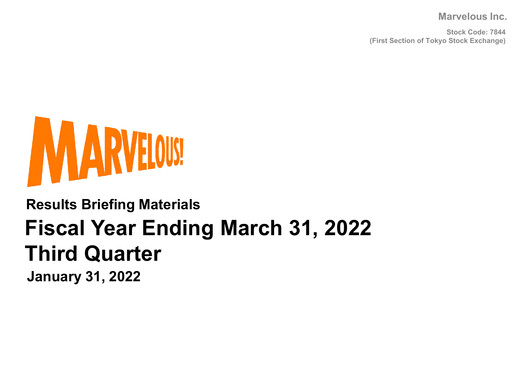 Thumbnail Marvelous Quarterly Report 2022-q3
