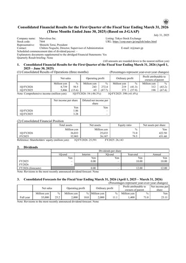 Thumbnail Marvelous Quarterly Report 2025-q1