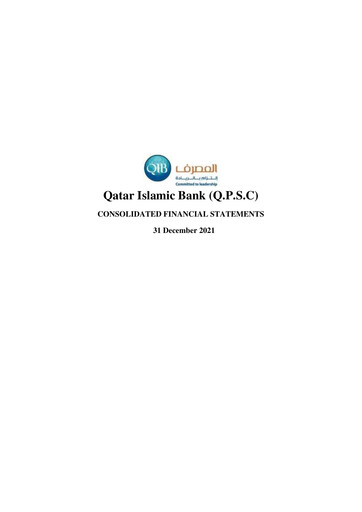 Thumbnail Qatar Islamic Bank Financial Statement 2021