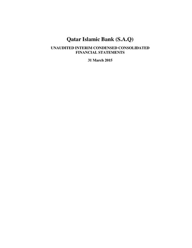 Thumbnail Qatar Islamic Bank Quarterly Report 2015-q1