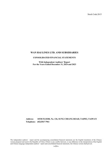 Thumbnail Wan Hai Lines Financial Statement 2024