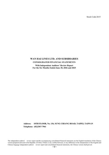 Thumbnail Wan Hai Lines Half-year Report 2026-h1