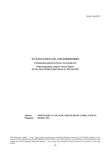 Thumbnail Wan Hai Lines Quarterly Report 2025-q1