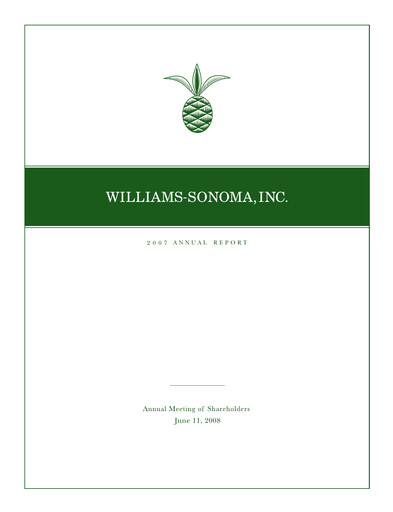 Thumbnail Williams-Sonoma Annual Report 2007