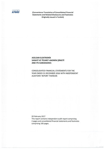 Thumbnail Aselsan Financial Statement 2016