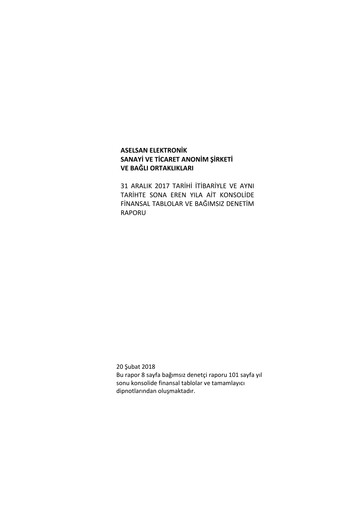 Thumbnail Aselsan Financial Statement 2017