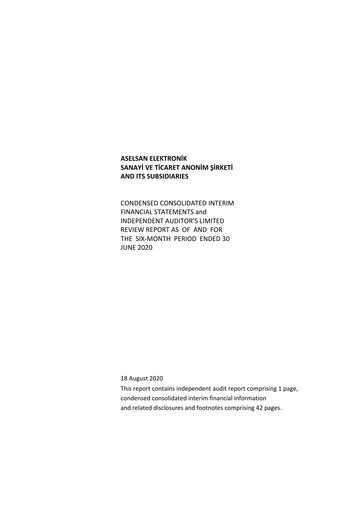 Miniature Aselsan Rapport semestriel 2020-h1