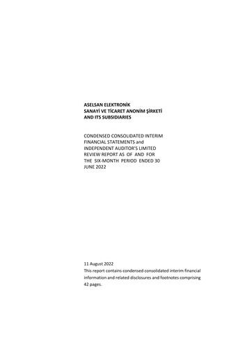 Miniature Aselsan Rapport semestriel 2022-h1