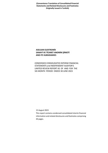 Miniature Aselsan Rapport semestriel 2023-h1
