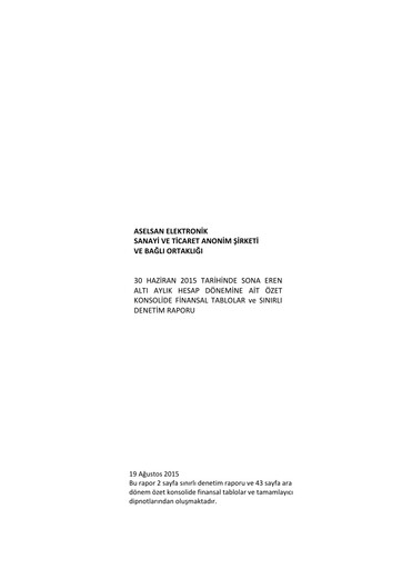 Miniature Aselsan Rapport semestriel 2015-h1