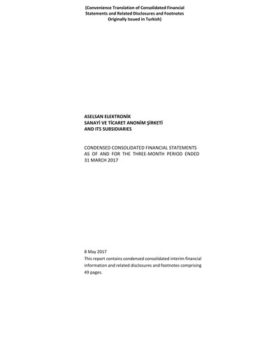 Miniature Aselsan Rapport trimestriel 2017-q1