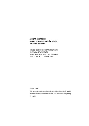 Miniature Aselsan Rapport trimestriel 2020-q1