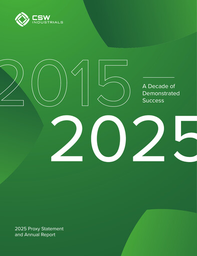 Thumbnail CSW Industrials
 Annual Report 2024-2025