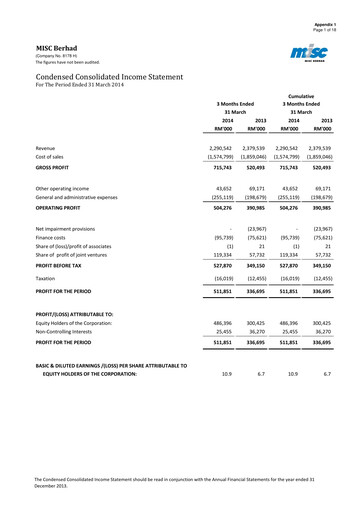 Thumbnail MISC Berhad Quarterly Report 2014-q1