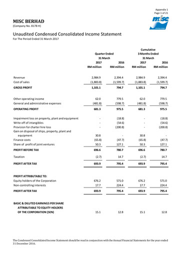 Thumbnail MISC Berhad Quarterly Report 2017-q1