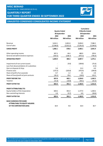 Thumbnail MISC Berhad Quarterly Report 2022-q3