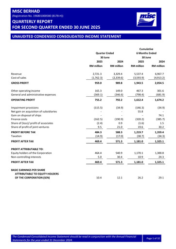 Thumbnail MISC Berhad Quarterly Report 2025-q2