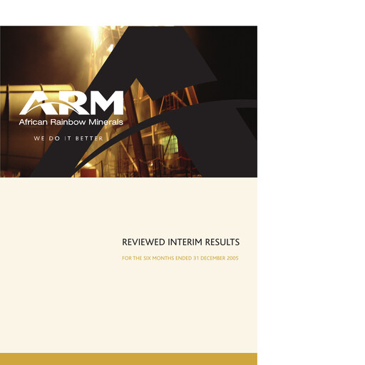 Miniature African Rainbow Minerals Rapport semestriel 2005-h1